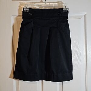 BCBGMaxAzria Black Pleated Shana Pencil Skirt Lined Pockets Paper Bag Size 2